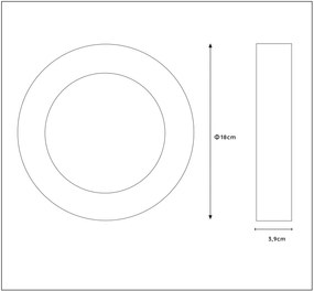 Lucide Brice ronde plafondlamp 18cm 11W wit