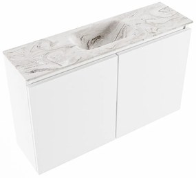 Mondiaz Ture DLux toiletmeubel 80cm talc met wastafel glace midden zonder kraangat