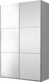 Kledingkast Honolulu 229, Wit, 215x122x65cm, 127 kg, Kledingkast deuren: Schuivend, Aantal planken: 4, Aantal planken: 4