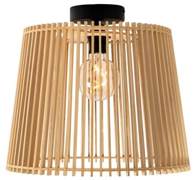 Landelijke buiten plafondlamp hout IP44 - Jayla Landelijk E27 IP44 Buitenverlichting rond