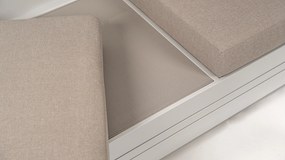 DATHO OUTDOOR Hoek Loungeset - Formentera - Aluminium - Teak - Frost White - Datho Outdoor