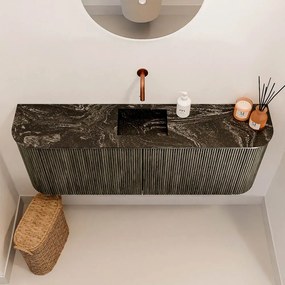 Mondiaz Joya DLux 115cm toiletmeubel ronding links/rechts shadow met wastafel faye midden zonder kraangat lava
