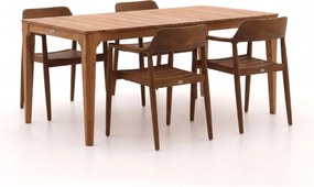 + 10% kassakorting | Diningset Bellagio  | 4 personen teakhout | Tuinset stapelbaar | 5-delig | Kees Smit Tuinmeubelen