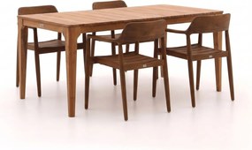 Diningset Bellagio | 4 personen teakhout | Tuinset stapelbaar | 5-delig | Kees Smit Tuinmeubelen