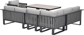 Garden Impressions Gabon - Brugge lounge dining set 6-delig - donker grijs