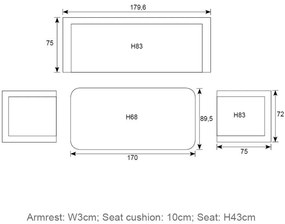 Garden Impressions Kalibo lounge dining set 4-delig - donker grijs