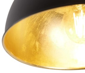 Smart plafondlamp met dimmer zwart met goud 28 cm incl. Wifi A60 - Magnax Industriele / Industrie / Industrial E27 rond Binnenverlichting Lamp