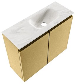 Mondiaz Ture DLux toiletmeubel 60cm oro met wastafel ostra rechts met kraangat