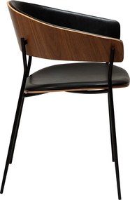 Dan-Form Crib Eetkamerstoel Gebogen Walnoot