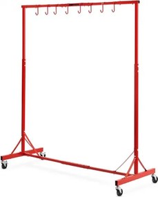 VEVOR Verfspuitstandaard, 1,5 - 2,1 m in hoogte verstelbaar, draagvermogen 30 kg, Verfspuitstandaard voor auto's, Verfdrogerstandaard met 8 haken en 4 zwenkwielen, Carrosseriestandaard voor autowerkplaatsen en garages