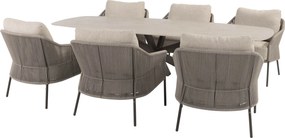 Nevada Florence low dining tuinset 250x105xH69 cm 7 delig keramiek terre Taste 4SO