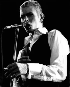 Foto David Bowie on stage at the Empire Pool, Wembley, 1976