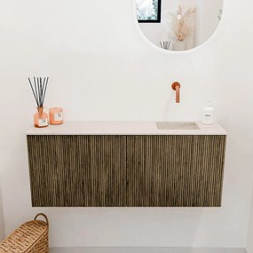 Mondiaz Joya DLux 100cm toiletmeubel dusk met wastafel faye rechts zonder kraangat meli