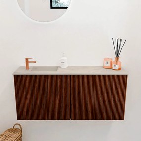 Mondiaz Joya DLux 90cm toiletmeubel ruby met wastafel faye links 1 kraangat opalo