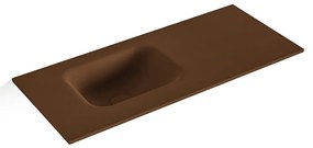 MONDIAZ LEX Rust solid surface inleg wastafel voor toiletmeubel 70cm. Positie wasbak links