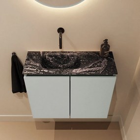 Mondiaz Ture DLux toiletmeubel 60cm greey met wastafel lava links zonder kraangat