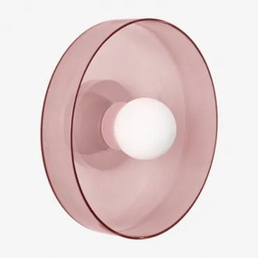 Jaxal Wandlamp Van Glas En Roestvrij Staal Roze & Ø35 Cm - Sklum