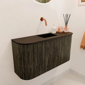 Mondiaz Joya 85cm toiletmeubel ronding links/rechts shadow met wastafel faye midden zonder kraangat urban