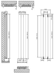 Eastbrook Guardia radiator 30x180cm aluminium 1368W grijs mat