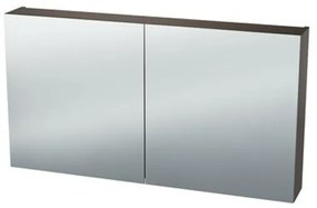 Nemo Spring Nebulo luxe spiegelkast - 120x65x17.8cm - 2 dubbelzijdige spiegeldeuren - glazen leggers - met stopcontact - zonder schakelaar - kleur: U730 ST9 Basalt 20037077