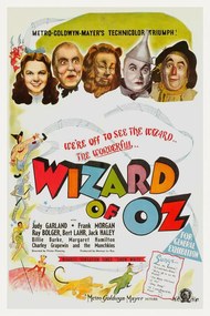 Kunstreproductie The Wonderful Wizard of Oz, Ft. Judy Gardland (Vintage Cinema / Retro Movie Theatre Poster / Iconic Film Advert)