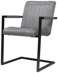 Eetkamerstoel - Lara met leuning - stof Element grijs 03