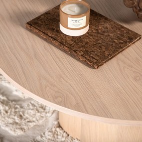 Salontafel Met Cilindervormige Poten Naturel - 80 X 80cm.