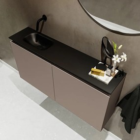 Mondiaz Ture 100cm toiletmeubel smoke met wastafel urban links geen kraangat