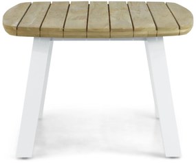 Dining Tuintafel rechthoekig 180 x 100 cm Aluminium/Teak Wit Falcon/Cardiff