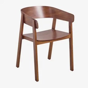 Set Van 2 Eettafelstoelen Met Armleuningen Van Eikenhout Olsen Donker Hout & Donker Hout - Sklum