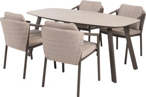 Manolo Barolo dining tuinset 180x95xH75 cm 5 delig keramiek terre Taste 4SO