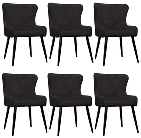 vidaXL Eetkamerstoelen 6 st fluweel zwart