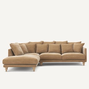 Hoekbank stonewashed fluweel, Lazare