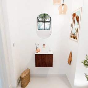 Mondiaz Joya 50cm toiletmeubel ruby met wastafel faye midden zonder kraangat talc
