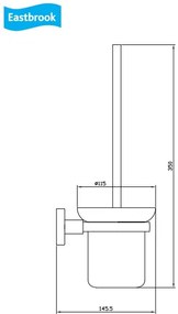Eastbrook Genoa messing glazen toiletborstelhouder chroom