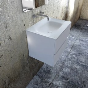 Zaro Valencia Solid Surface badkamermeubel 60cm mat wit zonder kraangat