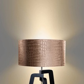 Vloerlamp zwart met velours kap krokodil 50cm - Puros Klassiek / Antiek, Modern E27 rond Binnenverlichting Lamp