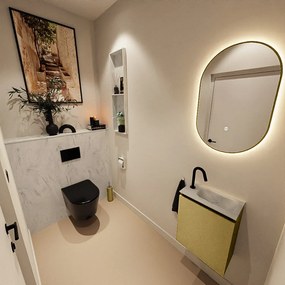 Mondiaz Ture DLux toiletmeubel 40cm oro met wastafel opalo rechts met kraangat