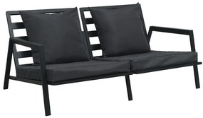 vidaXL 4-delige Loungeset met kussens aluminium donkergrijs