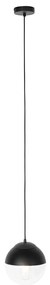Retro hanglamp zwart met helder glas 20 cm - Eclipse
