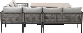 Garden Impressions Burela - Brugge lounge dining set 5-delig rechts - taupe