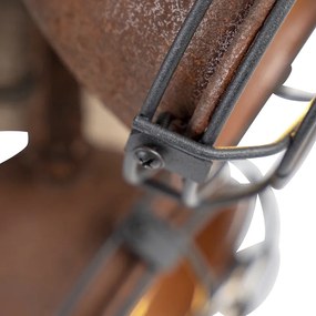 Industriële spot roestbruin met hout kantelbaar 4-lichts - Gina