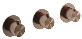Hotbath Archie Afbouwdeel - douche thermostaat - 2 stopkranen - Geborsteld Koper PVD AR7067EXTBCP
