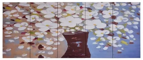 vidaXL Wandprintset bloemen in vaas 150x60 cm canvas meerkleurig