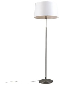 Vloerlamp staal met kap wit 45 cm verstelbaar - Parte Design, Modern E27 rond Binnenverlichting Lamp