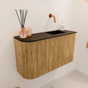 Mondiaz Joya 70cm toiletmeubel ronding links oak met wastafel faye rechts zonder kraangat urban