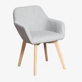 Set Van 2 Gestoffeerde Eetkamerstoelen Met Armleuningen Ervi Lichtgrijze - Sklum