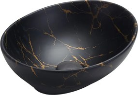 Mexen Elza opbouw wastafel 40 x 33 cm, zwart steen - 21014098