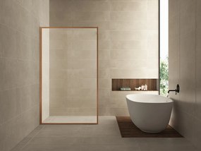 Mueller Square inloopdouche 90x200cm helder glas met nano-coating geborsteld brons