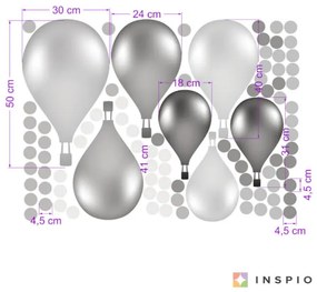 INSPIO Zelfklevende ballonnen in Noorse stijl in grijze kleur
